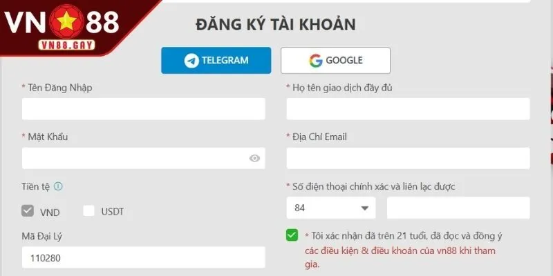 Hướng dẫn đăng ký VN88