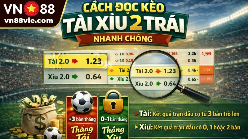 Cách đọc kèo tài xỉu 2 trái nhanh chóng Cách đọc kèo tài xỉu 2 trái nhanh chóng